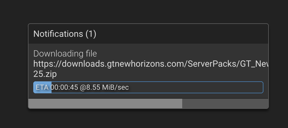 Downloaded GTNH server pack in AMP